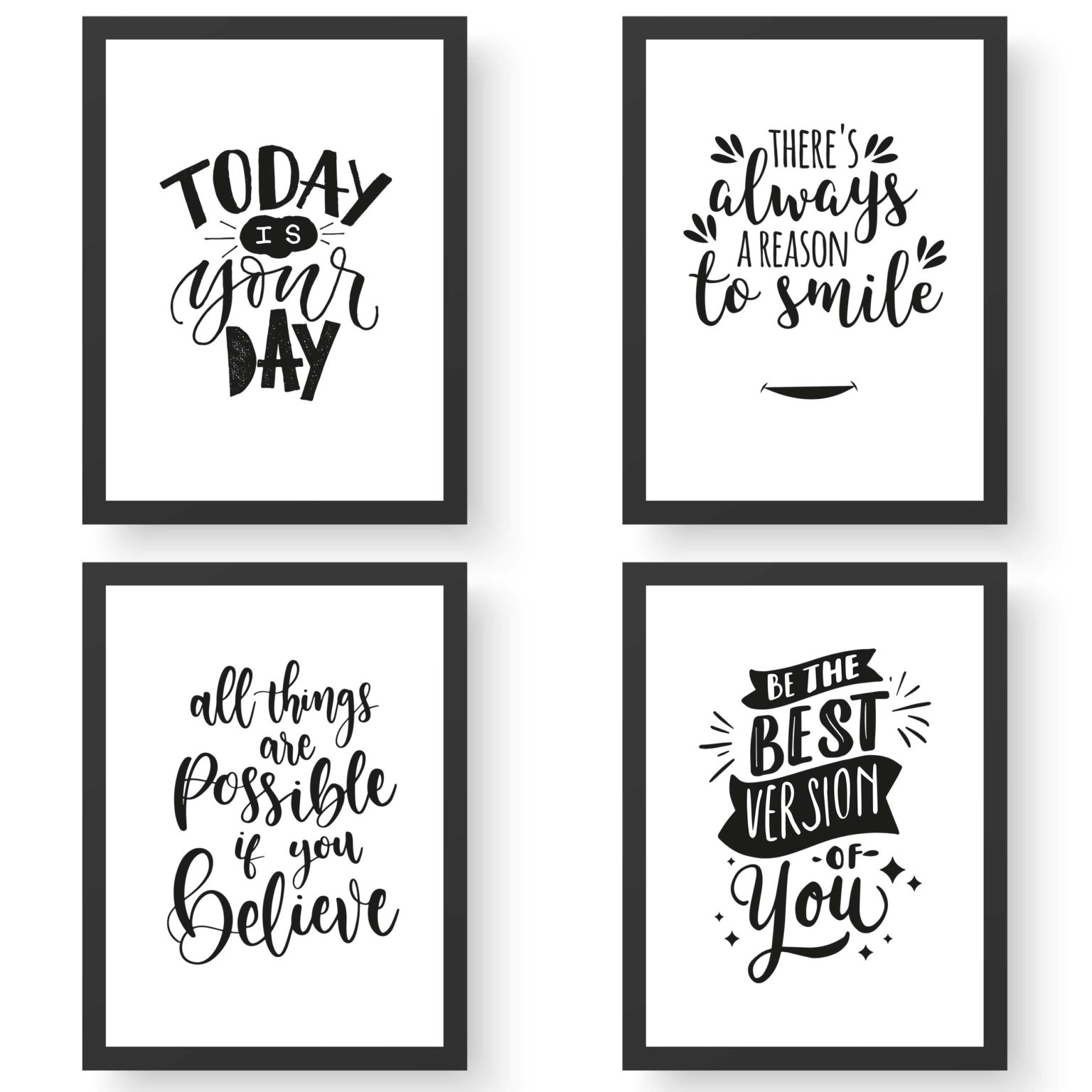 4 Wandbilder Motivierende Sprüche Papierdrachen