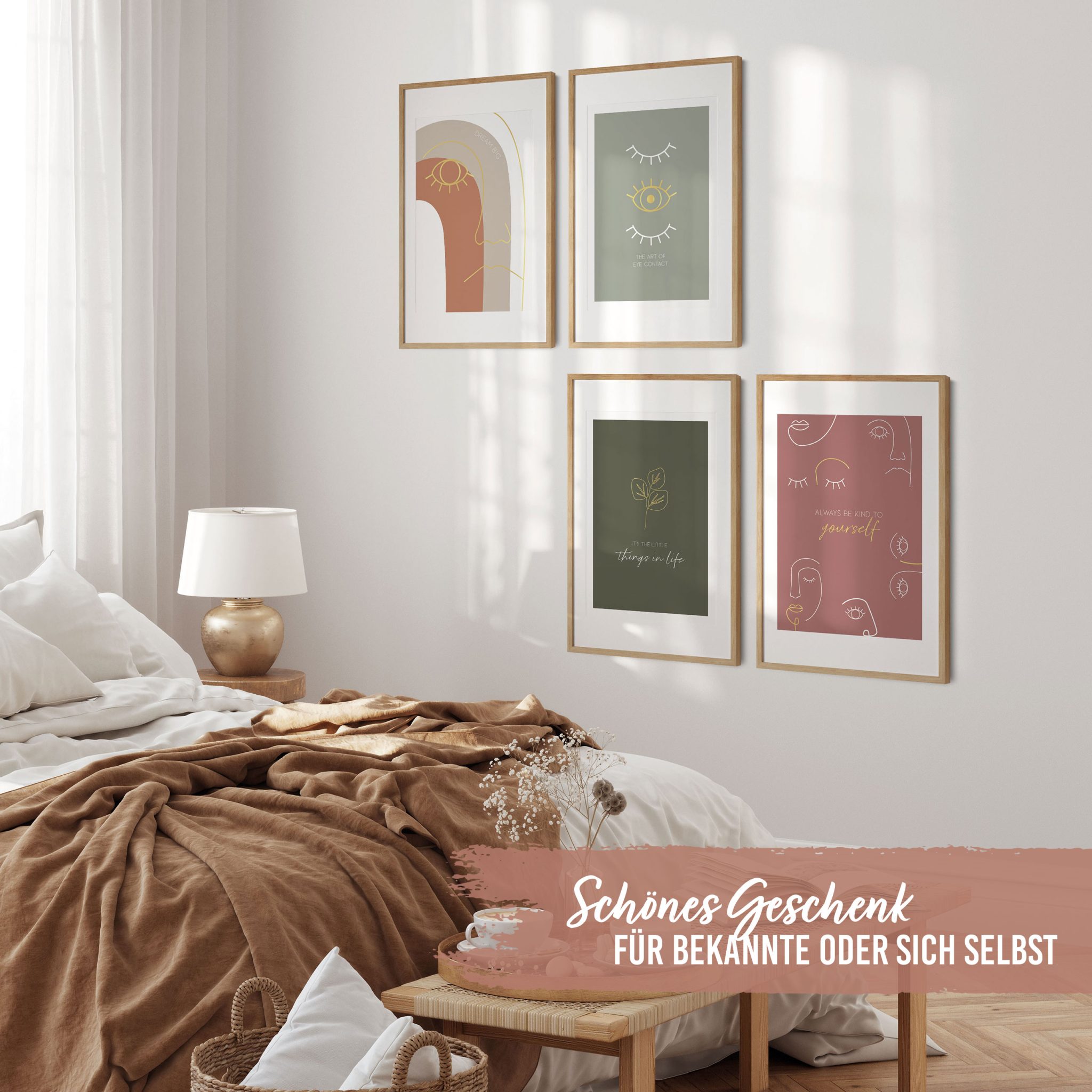 Vatertagsgeschenk Set Mit Kunstdruck & Postkarten - Personalisierbares Geschenk