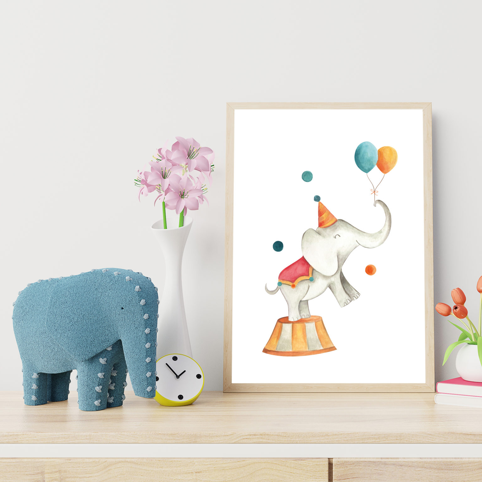 Wandbild Set mit Namen Zirkus Papierdrachen