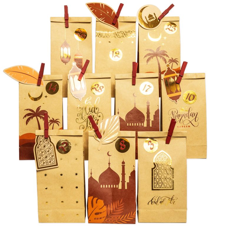 Ramadan Kalender - braun - gold - Papierdrachen