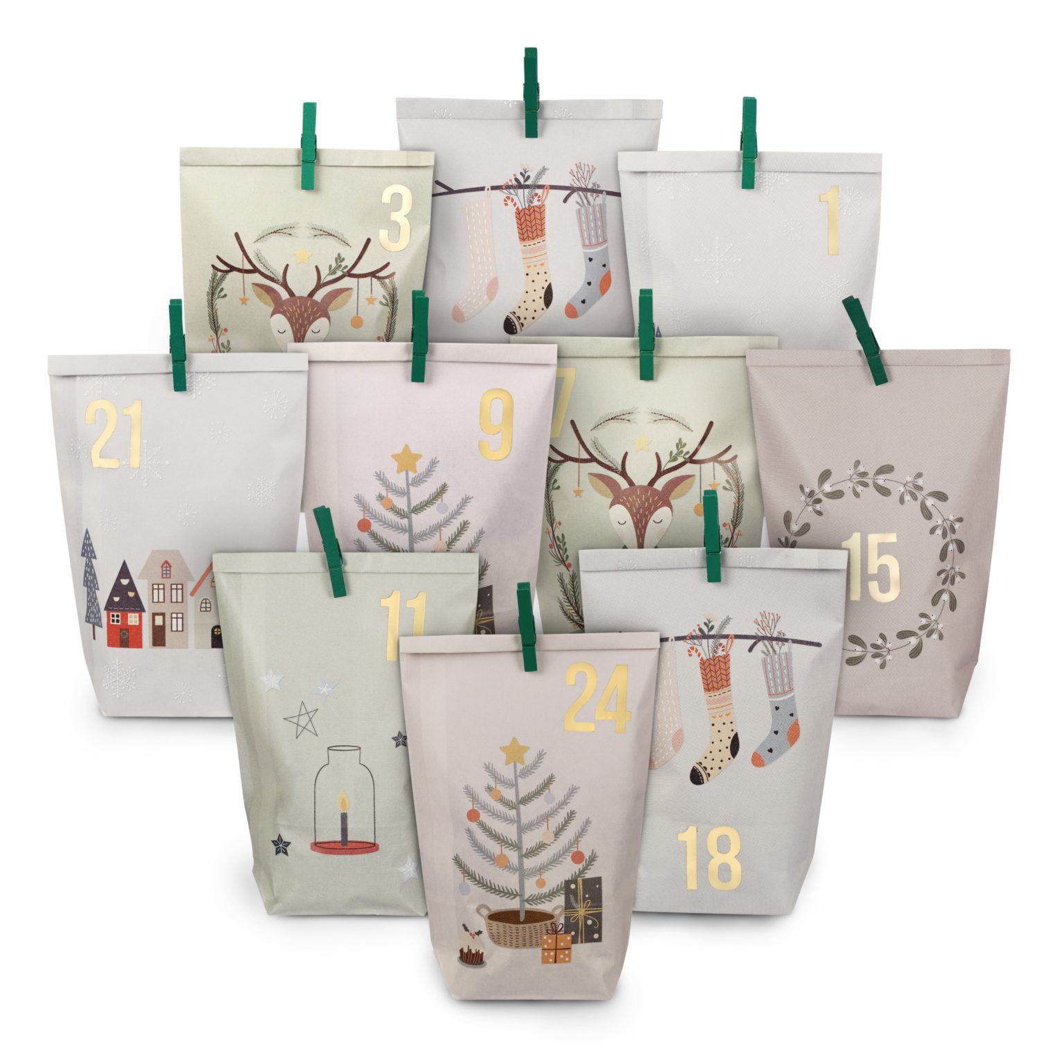 Adventskalender Tüten Papierdrachen